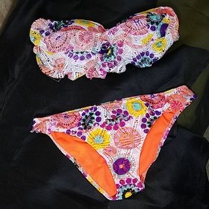 Stylish Floral Mesh Bikini